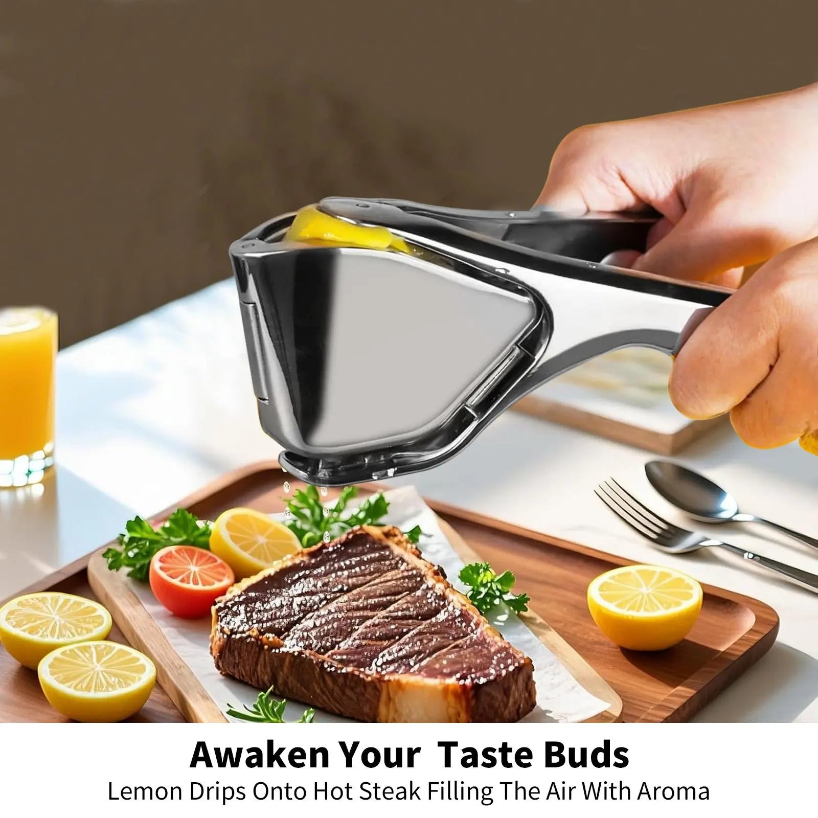 Stainless Steel Lemon Juice Squeezer – Heavy Duty Citrus Press, Hand Juicersqueezer, Manual Lemon Juicer, Handheld Fruit Juicer for Fresh Juice Lemon, Lime, Orange, Dishwasher Safe Kitchen Gadgets