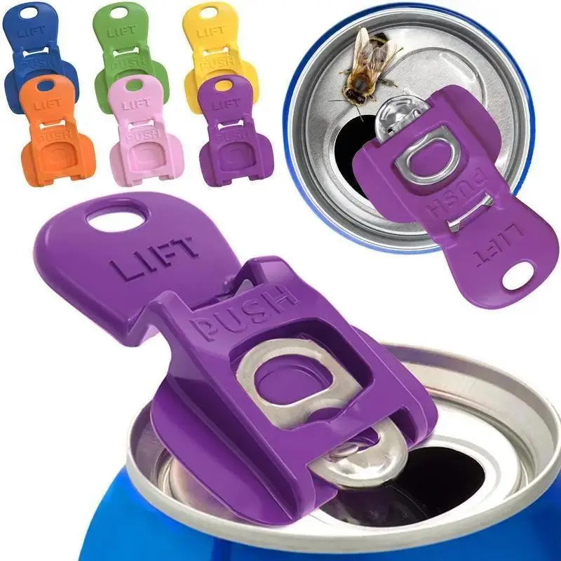 Avant Grub Beverage Barricade Set (6/12 Pcs) - Easy Tab Opener and Drink Protector with Colorful Design, Safeguards Against Bugs and Dust, Perfect for Parties
