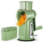SUSTEAS Manual Cheese Shredder and Rotary Grater with 5 Stainless Steel Blades, Strong Suction Cup Base, Multi-Functional Vegetable Slicer, Kitchen Utensils and Gadgets