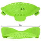 Gray Silicone Clip-On Pasta Strainer - Heat-Resistant Colander for Efficient Draining of Vegetables and Noodles - Space-Saving Kitchen Utensil