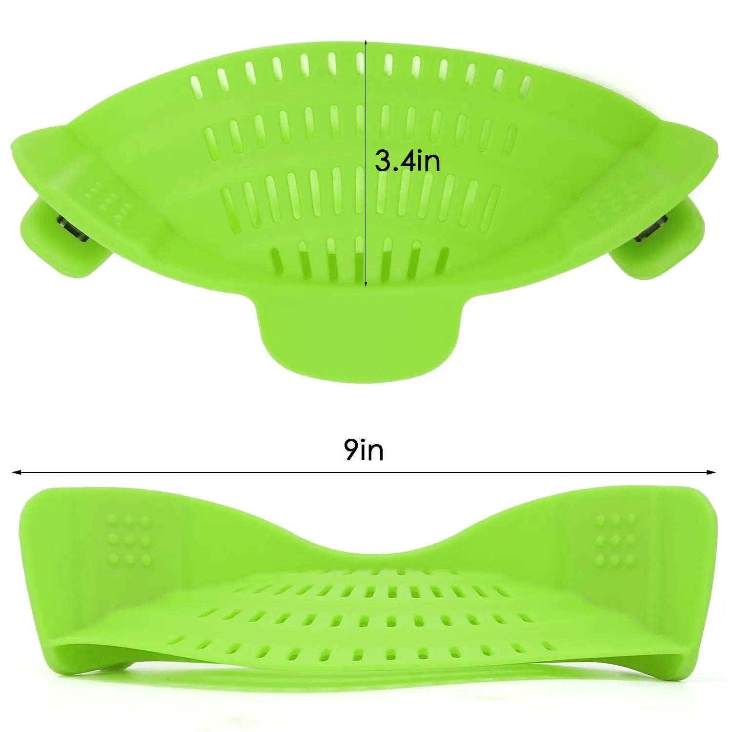 Gray Silicone Clip-On Pasta Strainer - Heat-Resistant Colander for Efficient Draining of Vegetables and Noodles - Space-Saving Kitchen Utensil