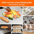 2 Counts Non-Stick Reusable Teflon Oven Liners for Grills, Heavy-Duty & Food-Safe Liners for Electric, Gas, Microwave Ovens & Toaster Ovens, Baking Supplies, Baking, Bakeware