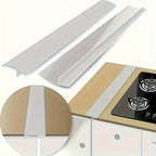 2Pcs Silicone Kitchen Stove Gap Covers, Heat-Resistant & Waterproof, Seals Gap between Stove and Countertop