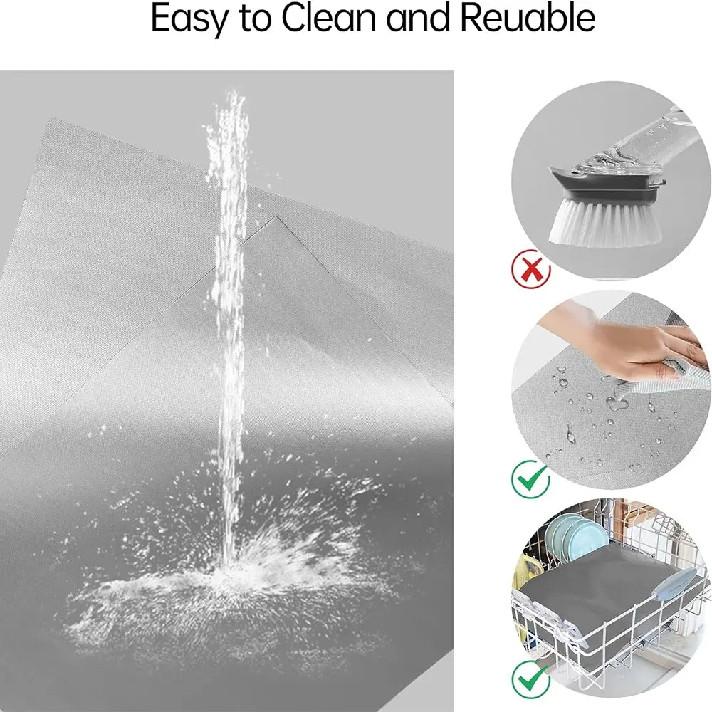 2 Counts Non-Stick Reusable Teflon Oven Liners for Grills, Heavy-Duty & Food-Safe Liners for Electric, Gas, Microwave Ovens & Toaster Ovens, Baking Supplies, Baking, Bakeware