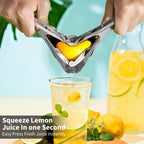 Stainless Steel Lemon Juice Squeezer – Heavy Duty Citrus Press, Hand Juicersqueezer, Manual Lemon Juicer, Handheld Fruit Juicer for Fresh Juice Lemon, Lime, Orange, Dishwasher Safe Kitchen Gadgets