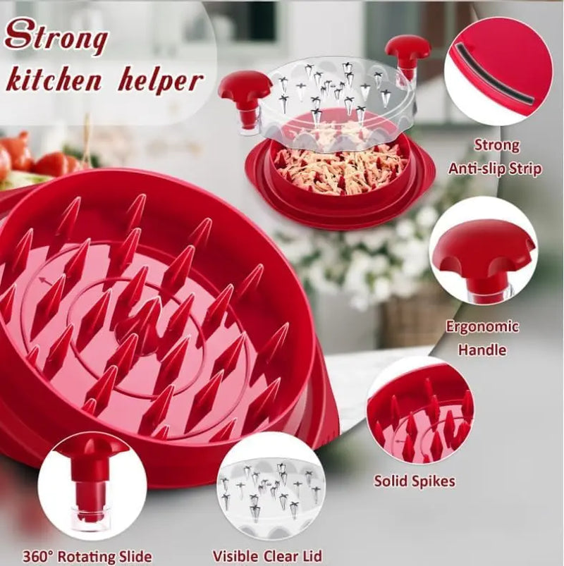 Chicken Shredder Large Chicken Breast Shredder Tool Twist with Anti-Slip Strip, Ergonomic Handle, BPA Free, Meat Shredder Tool Chicken Shredder Tool Twist with Heat Resistant Tong and Cleaning Brush,Home Essentials