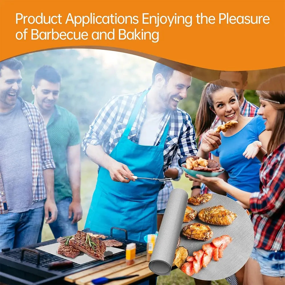 2 Counts Non-Stick Reusable Teflon Oven Liners for Grills, Heavy-Duty & Food-Safe Liners for Electric, Gas, Microwave Ovens & Toaster Ovens, Baking Supplies, Baking, Bakeware