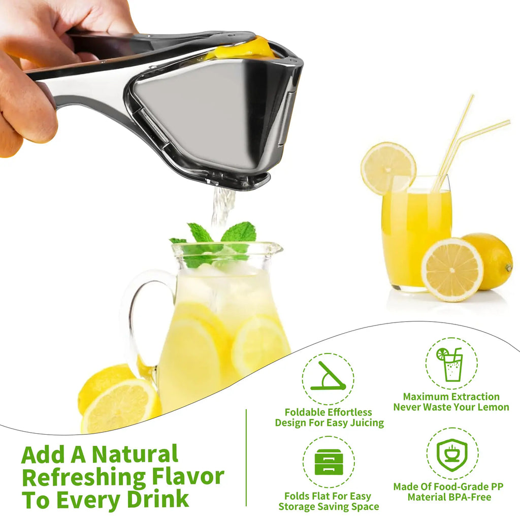 Stainless Steel Lemon Juice Squeezer – Heavy Duty Citrus Press, Hand Juicersqueezer, Manual Lemon Juicer, Handheld Fruit Juicer for Fresh Juice Lemon, Lime, Orange, Dishwasher Safe Kitchen Gadgets