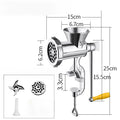 Manual Meat Grinder - Premium Stainless Steel Construction with Tungsten Blade, Includes 3 Sausage Tubes, Efficient Electric-Free Mincer for Home and Camping Use