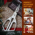 Huusk All-Purpose Kitchen Scissors - Stainless Steel Shears for Meat, Poultry, and Food Preparation - Dishwasher Safe - Ideal for Cooking and Gifting
