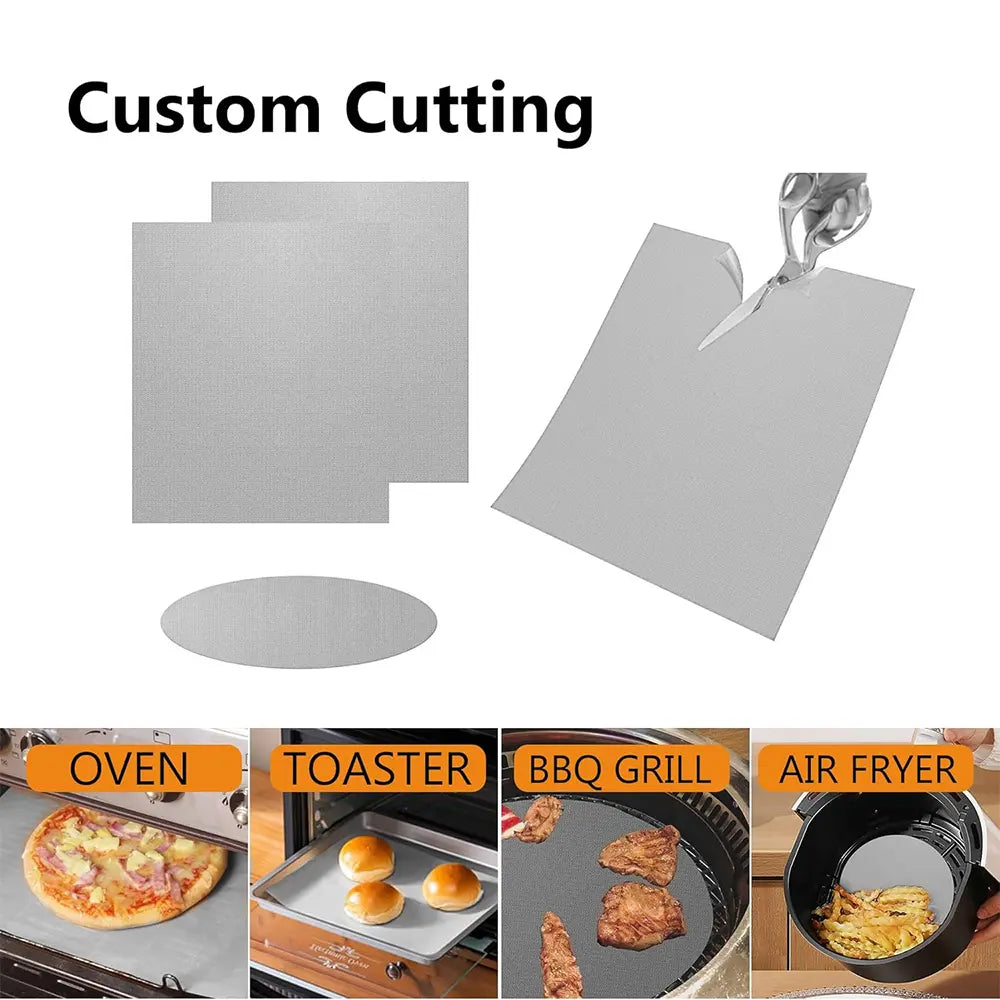 2 Counts Non-Stick Reusable Teflon Oven Liners for Grills, Heavy-Duty & Food-Safe Liners for Electric, Gas, Microwave Ovens & Toaster Ovens, Baking Supplies, Baking, Bakeware