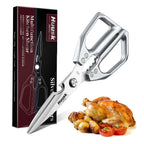 Huusk All-Purpose Kitchen Scissors - Stainless Steel Shears for Meat, Poultry, and Food Preparation - Dishwasher Safe - Ideal for Cooking and Gifting