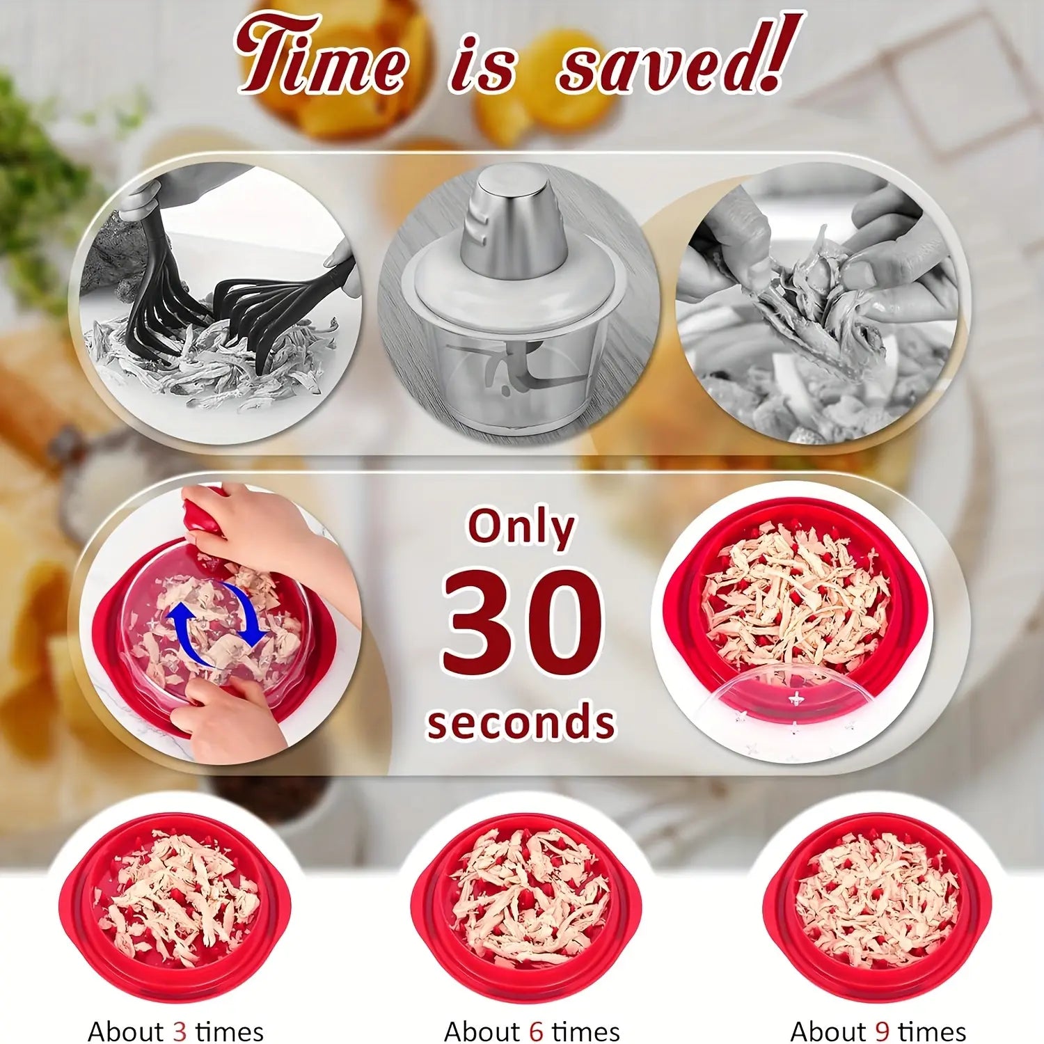 Chicken Shredder Large Chicken Breast Shredder Tool Twist with Anti-Slip Strip, Ergonomic Handle, BPA Free, Meat Shredder Tool Chicken Shredder Tool Twist with Heat Resistant Tong and Cleaning Brush,Home Essentials