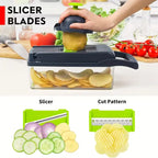 16-in-1 Professional Vegetable Chopper and Slicer with 8 Blades and Container