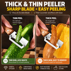(Upgraded Thickened Version) Wood Handle Multifunction Kitchen Peeler – Peel, Slice, Scrape & Bottle Opener Tool