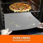 2 Counts Non-Stick Reusable Teflon Oven Liners for Grills, Heavy-Duty & Food-Safe Liners for Electric, Gas, Microwave Ovens & Toaster Ovens, Baking Supplies, Baking, Bakeware