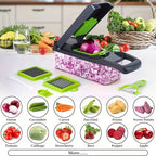 16-in-1 Professional Vegetable Chopper and Slicer with 8 Blades and Container