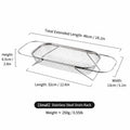 Stainless Steel Expandable Over-the-Sink Colander Strainer Basket with Handles - Rectangular Fine Mesh Kitchen Utensil in Silver