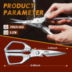 Huusk All-Purpose Kitchen Scissors - Stainless Steel Shears for Meat, Poultry, and Food Preparation - Dishwasher Safe - Ideal for Cooking and Gifting
